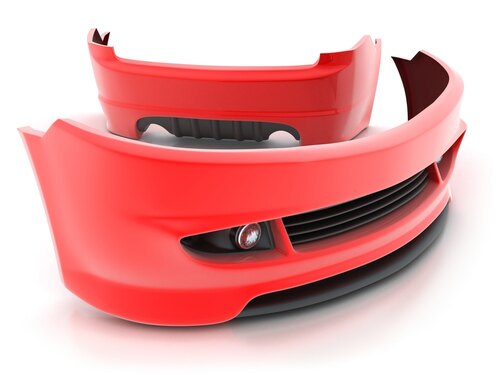 Car Bumper - Plastic, Variable Dimensions, Red | Crash Protection,